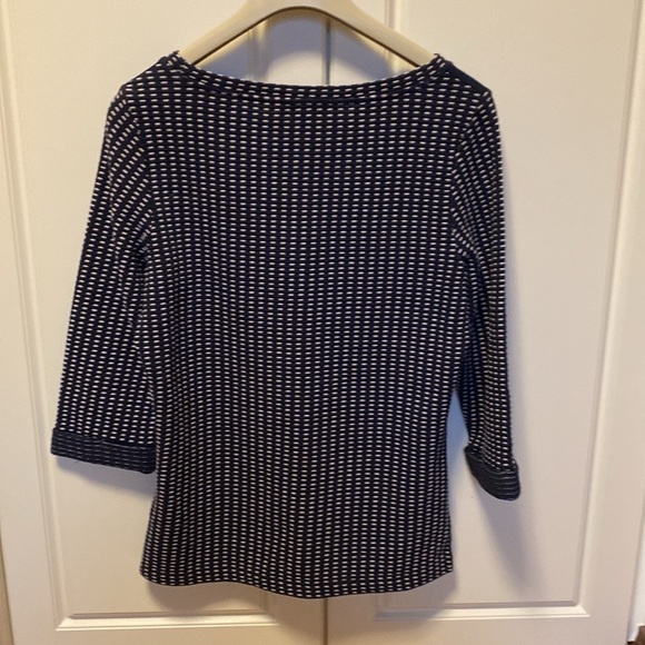 OLSEN EUROPE BLACK/WHITE PATTERNED SWEATER /TOP SIZE S/6. - Picture 2 of 11